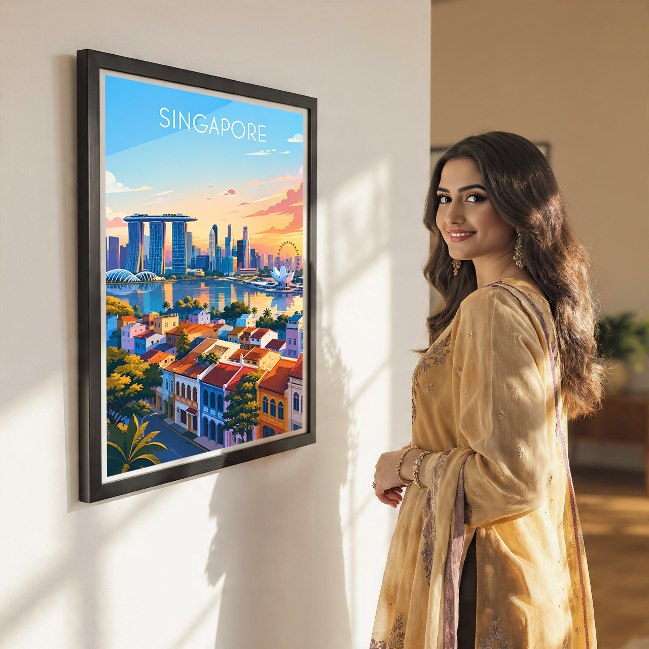 Singapore - Poster Print Modern Style Wall Art