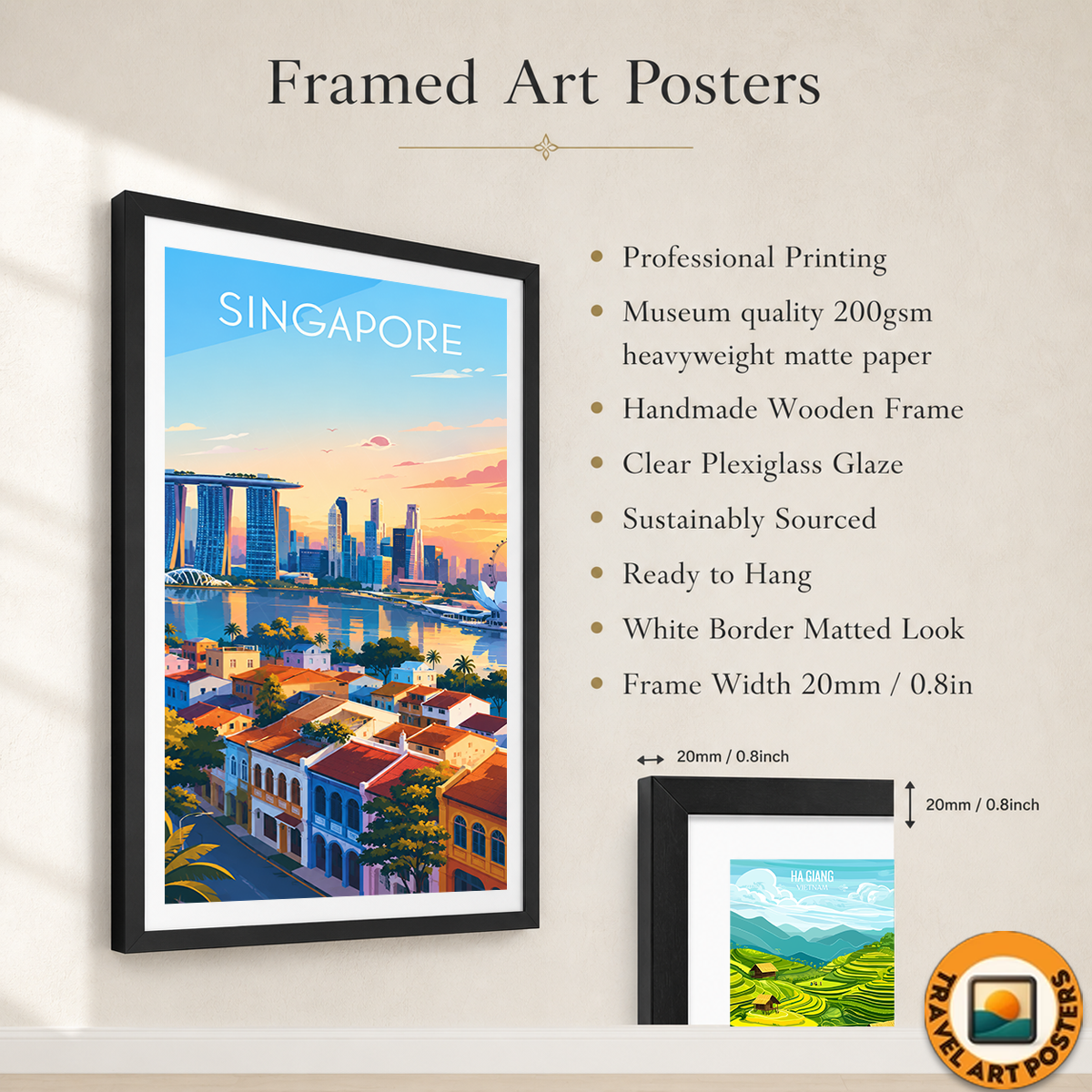 Singapore - Poster Print Modern Style Wall Art