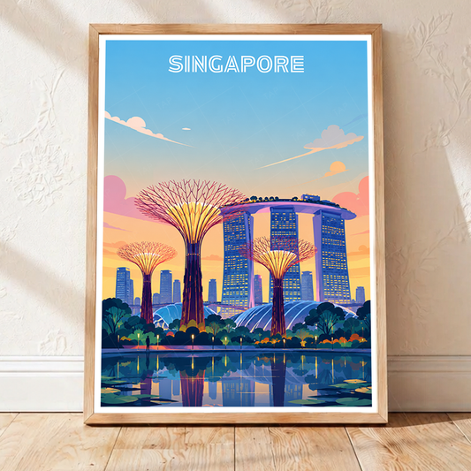 Singapore - Poster Print Modern Style Wall Art - Art Print - Travel Art Poster