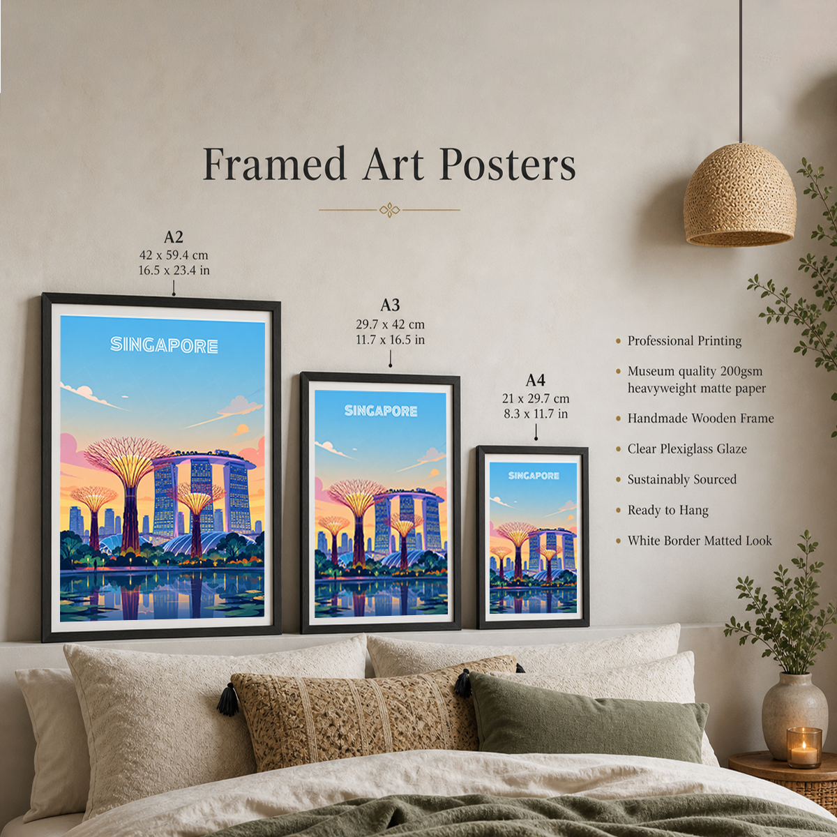 Singapore - Poster Print Modern Style Wall Art