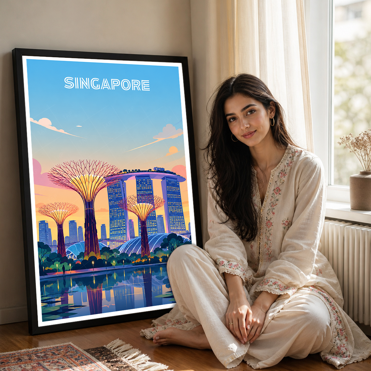 Singapore - Poster Print Modern Style Wall Art