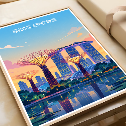 Singapore - Poster Print Modern Style Wall Art - Art Print - Travel Art Poster