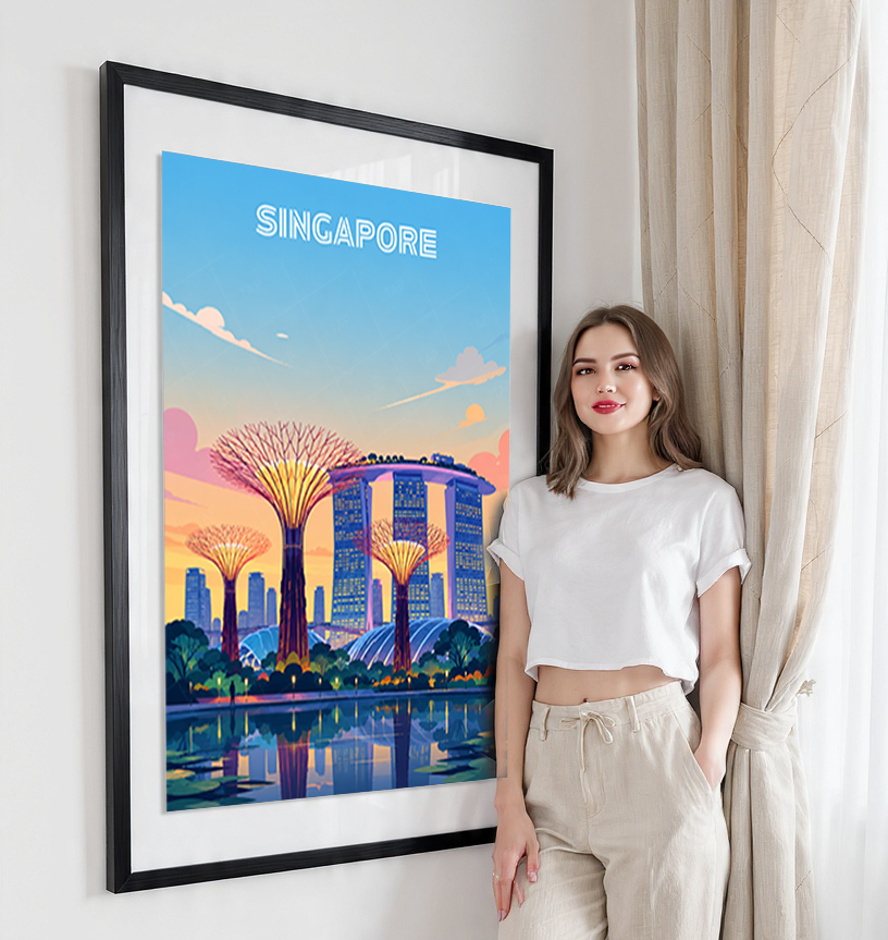 Singapore - Poster Print Modern Style Wall Art