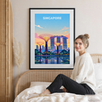Singapore - Poster Print Modern Style Wall Art
