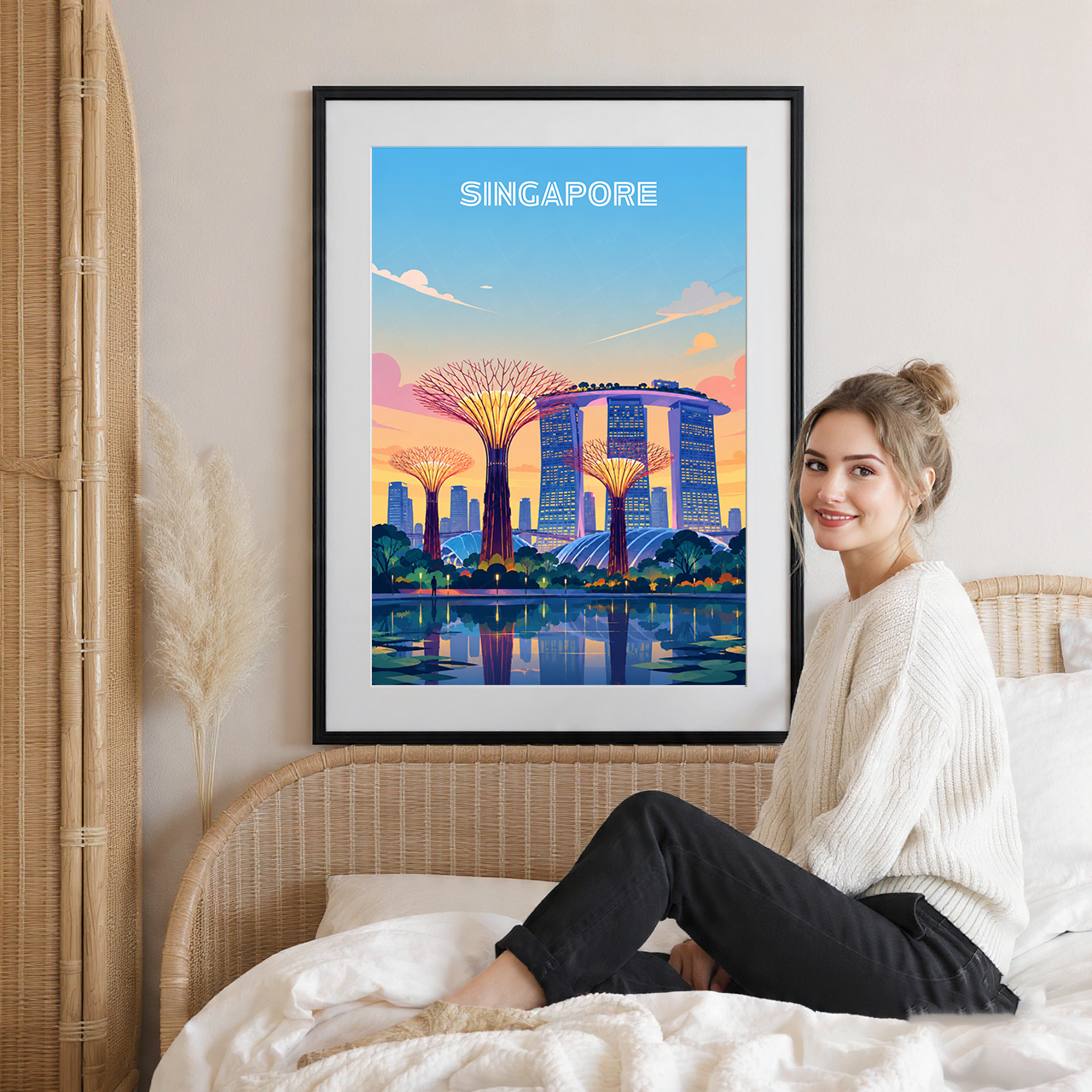 Singapore - Poster Print Modern Style Wall Art