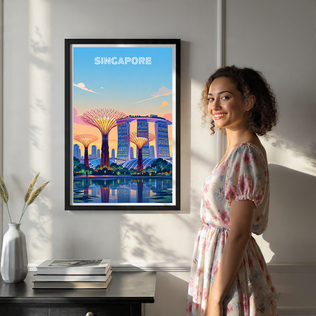 Singapore - Poster Print Modern Style Wall Art