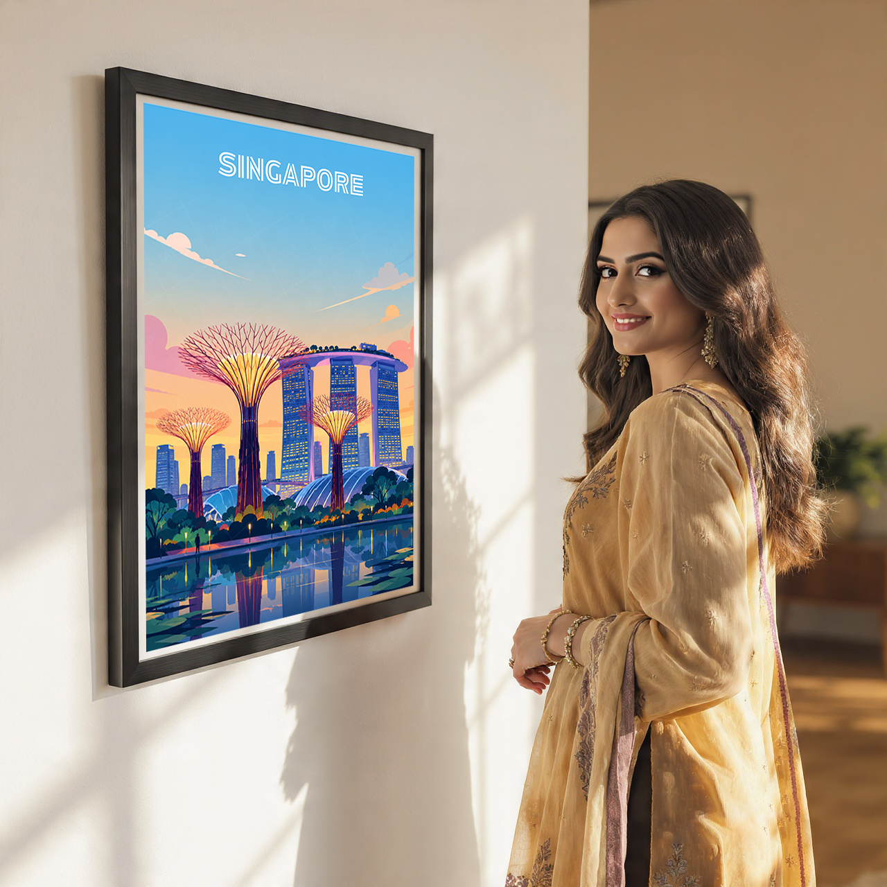 Singapore - Poster Print Modern Style Wall Art