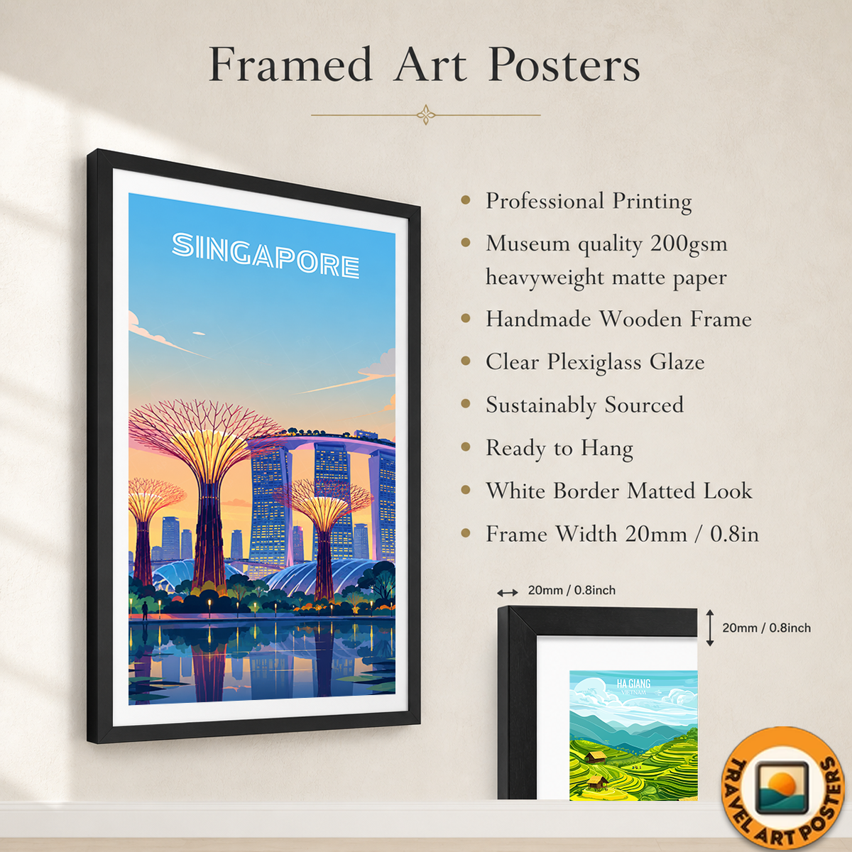 Singapore - Poster Print Modern Style Wall Art