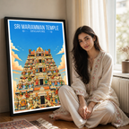 Sri Mariamman Temple - Singapore - Poster Print Modern Style Wall Art