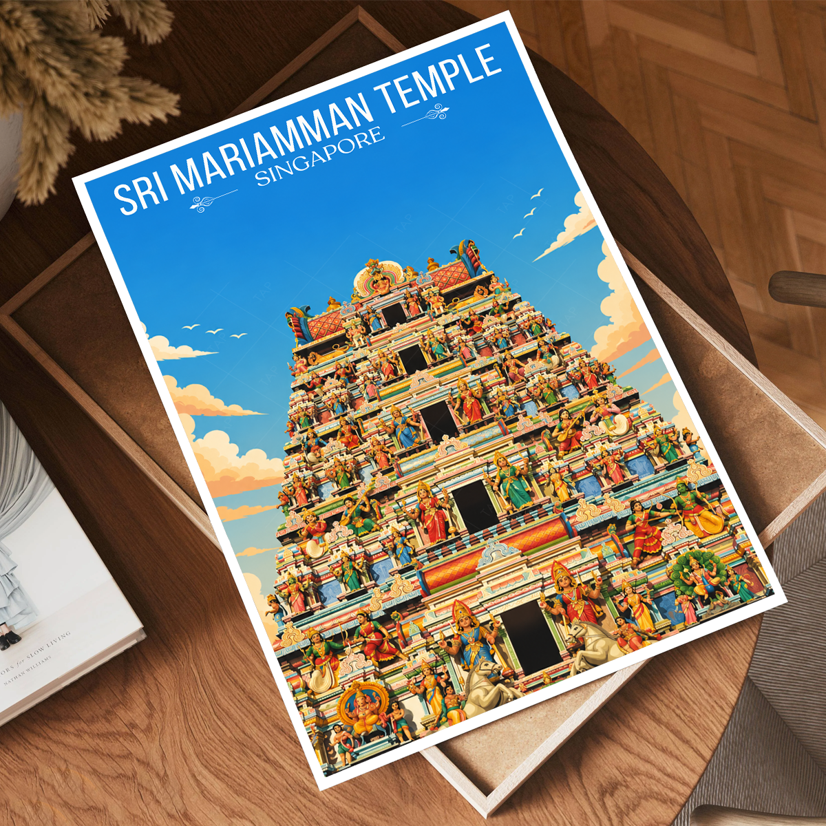 Sri Mariamman Temple - Singapore - Poster Print Modern Style Wall Art