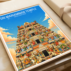 Sri Mariamman Temple - Singapore - Poster Print Modern Style Wall Art