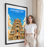 Sri Mariamman Temple - Singapore - Poster Print Modern Style Wall Art