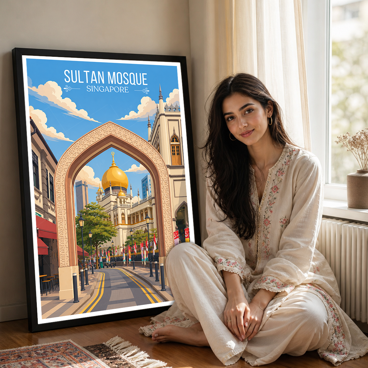 Sultan Mosque - Singapore - Poster Print Modern Style Wall Art