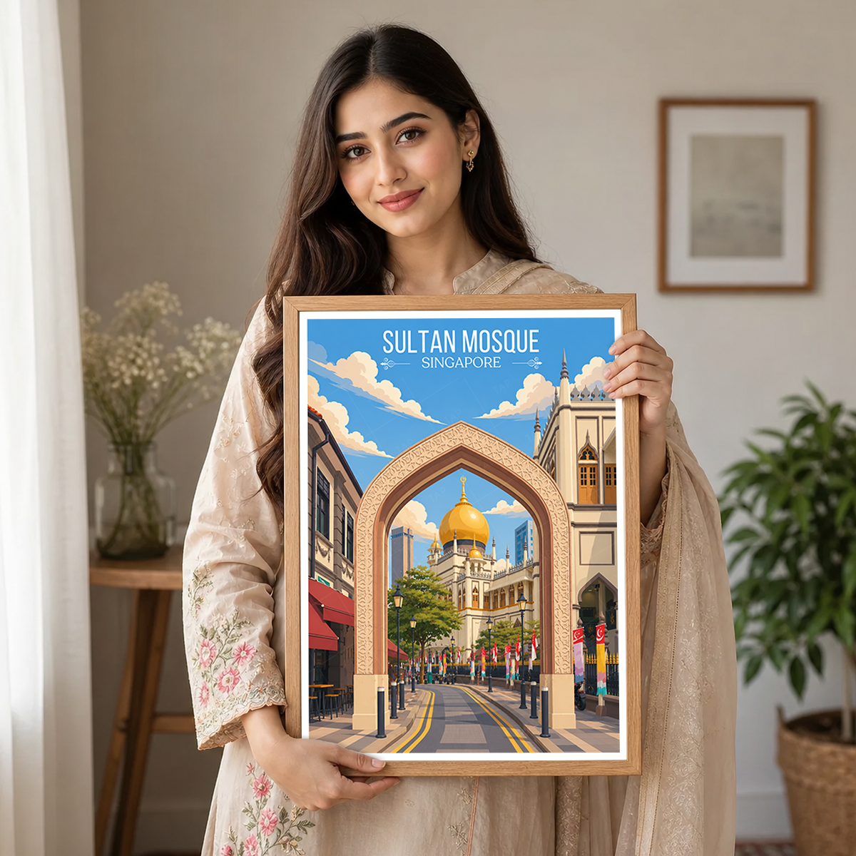 Sultan Mosque - Singapore - Poster Print Modern Style Wall Art