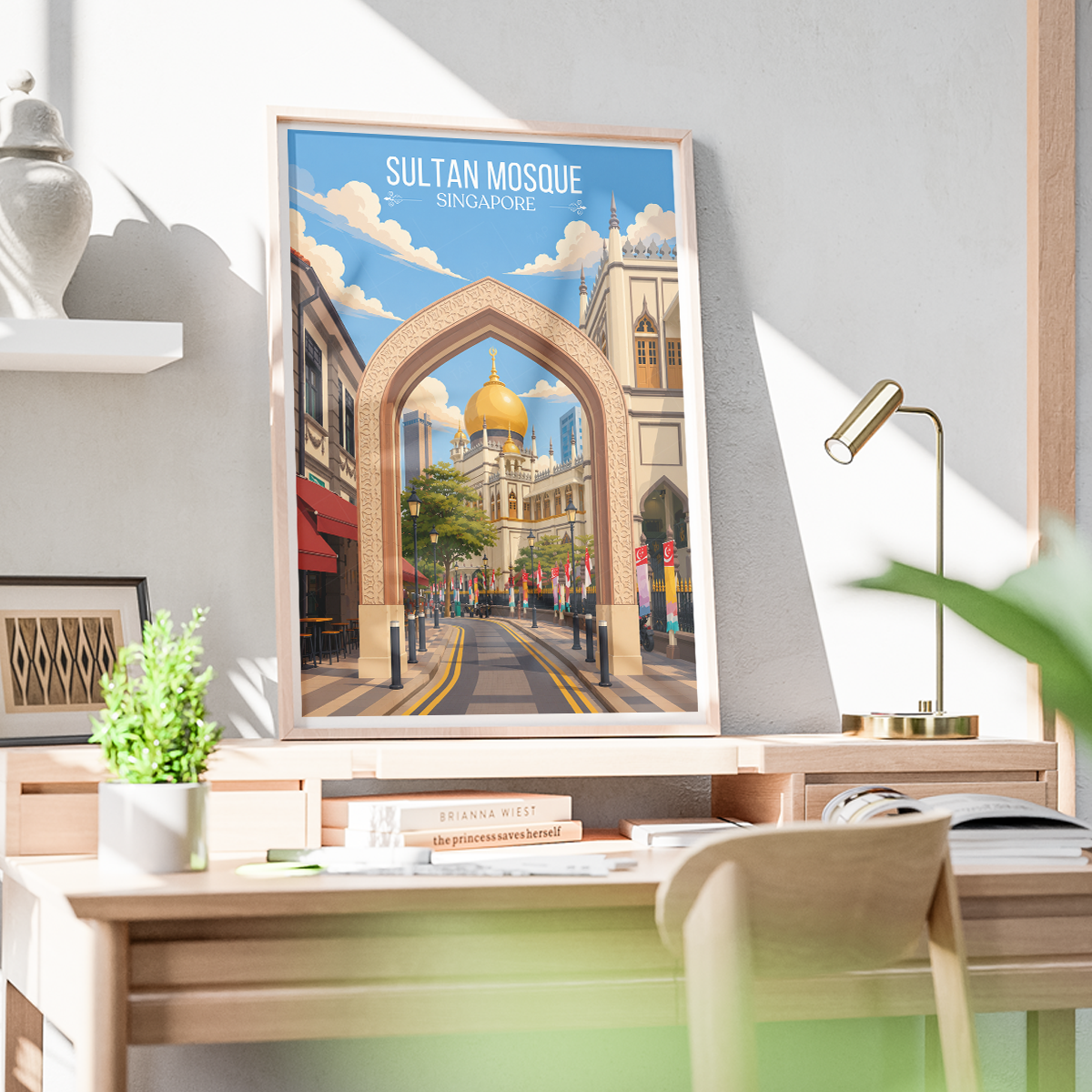 Sultan Mosque - Singapore - Poster Print Modern Style Wall Art