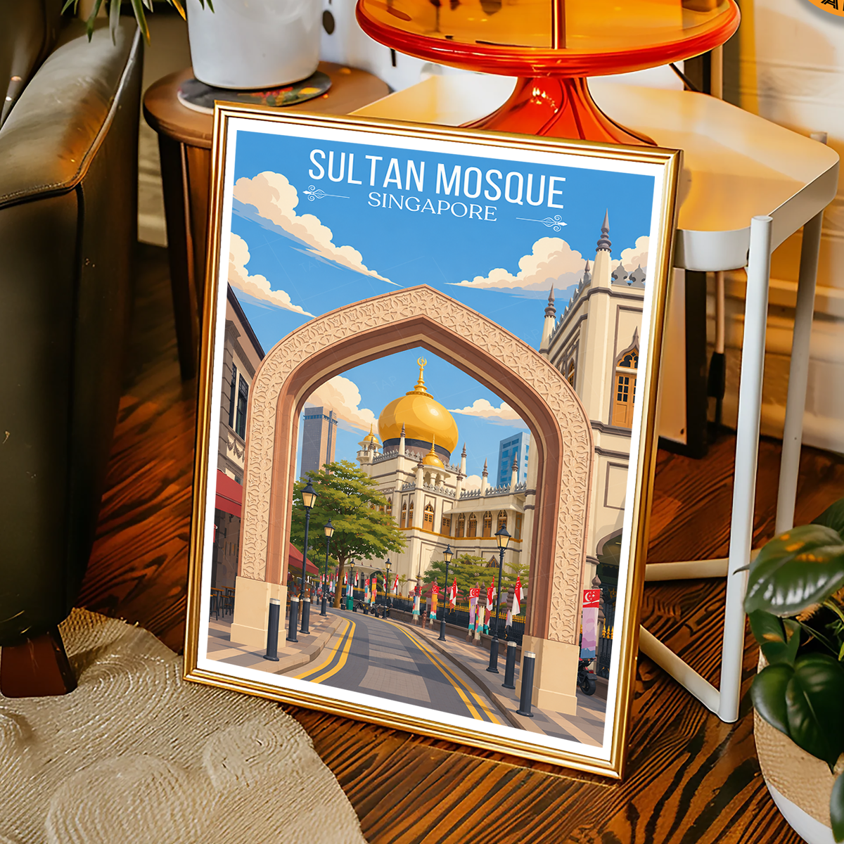 Sultan Mosque - Singapore - Poster Print Modern Style Wall Art