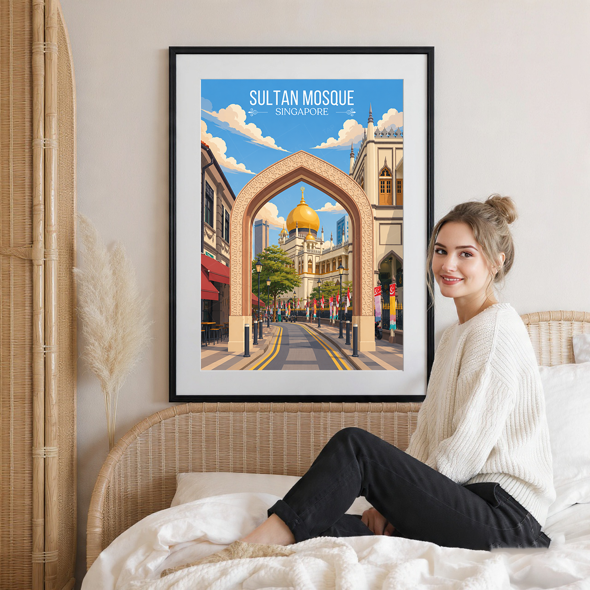 Sultan Mosque - Singapore - Poster Print Modern Style Wall Art