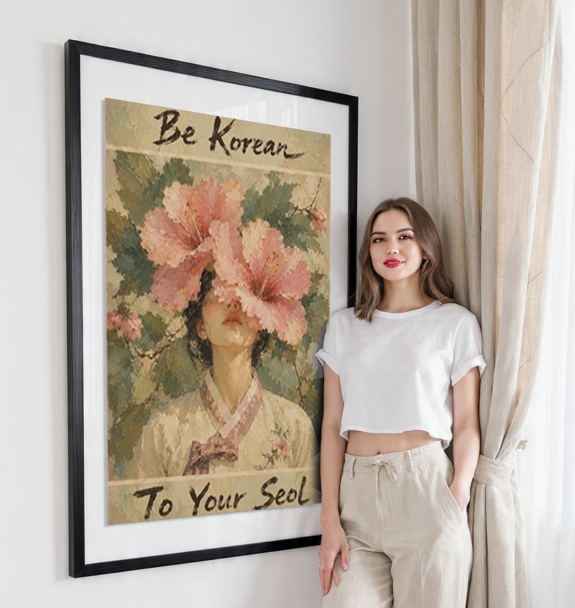 Be Korean to Your Seol - South Korea - Travel Poster Print Modern Style Wall Art - Art Print - Travel Art Poster
