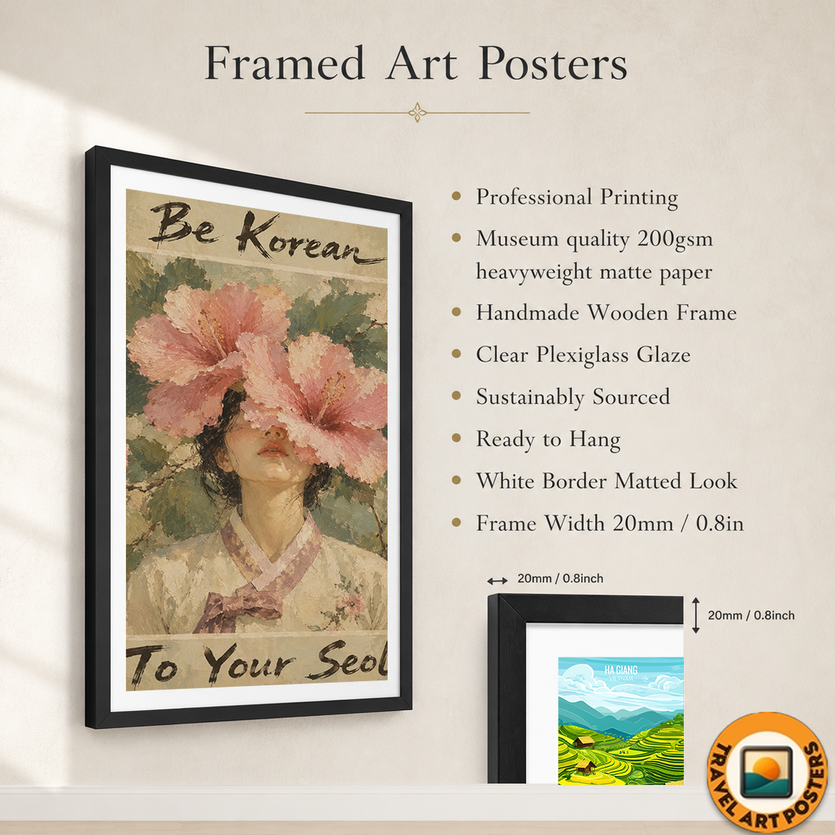 Be Korean to Your Seol - South Korea - Travel Poster Print Modern Style Wall Art - Art Print - Travel Art Poster