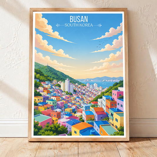 Busan - South Korea - Travel Poster Print Modern Style Wall Art - Art Print - Travel Art Poster