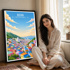 Busan - South Korea - Travel Poster Print Modern Style Wall Art - Art Print - Travel Art Poster