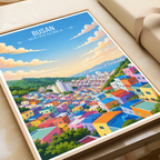 Busan - South Korea - Travel Poster Print Modern Style Wall Art - Art Print - Travel Art Poster