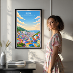 Busan - South Korea - Travel Poster Print Modern Style Wall Art - Art Print - Travel Art Poster