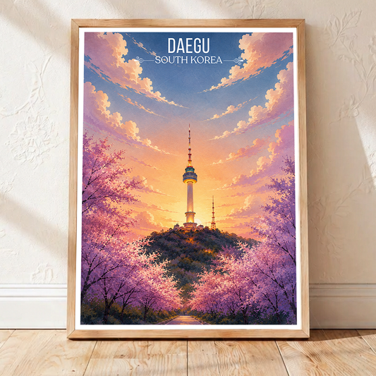 Daegu - South Korea - Travel Poster Print Modern Style Wall Art - Art Print - Travel Art Poster