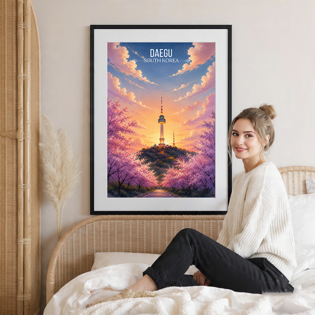Daegu - South Korea - Travel Poster Print Modern Style Wall Art - Art Print - Travel Art Poster