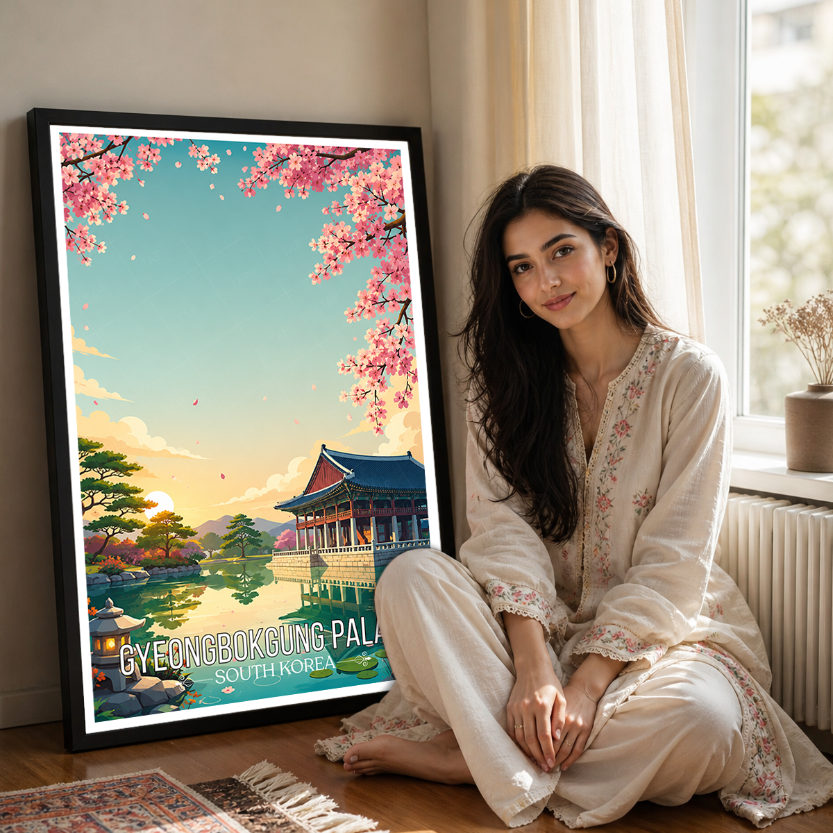 Gyeongbokgung Palace - South Korea - Travel Poster Print Modern Style Wall Art - Art Print - Travel Art Poster