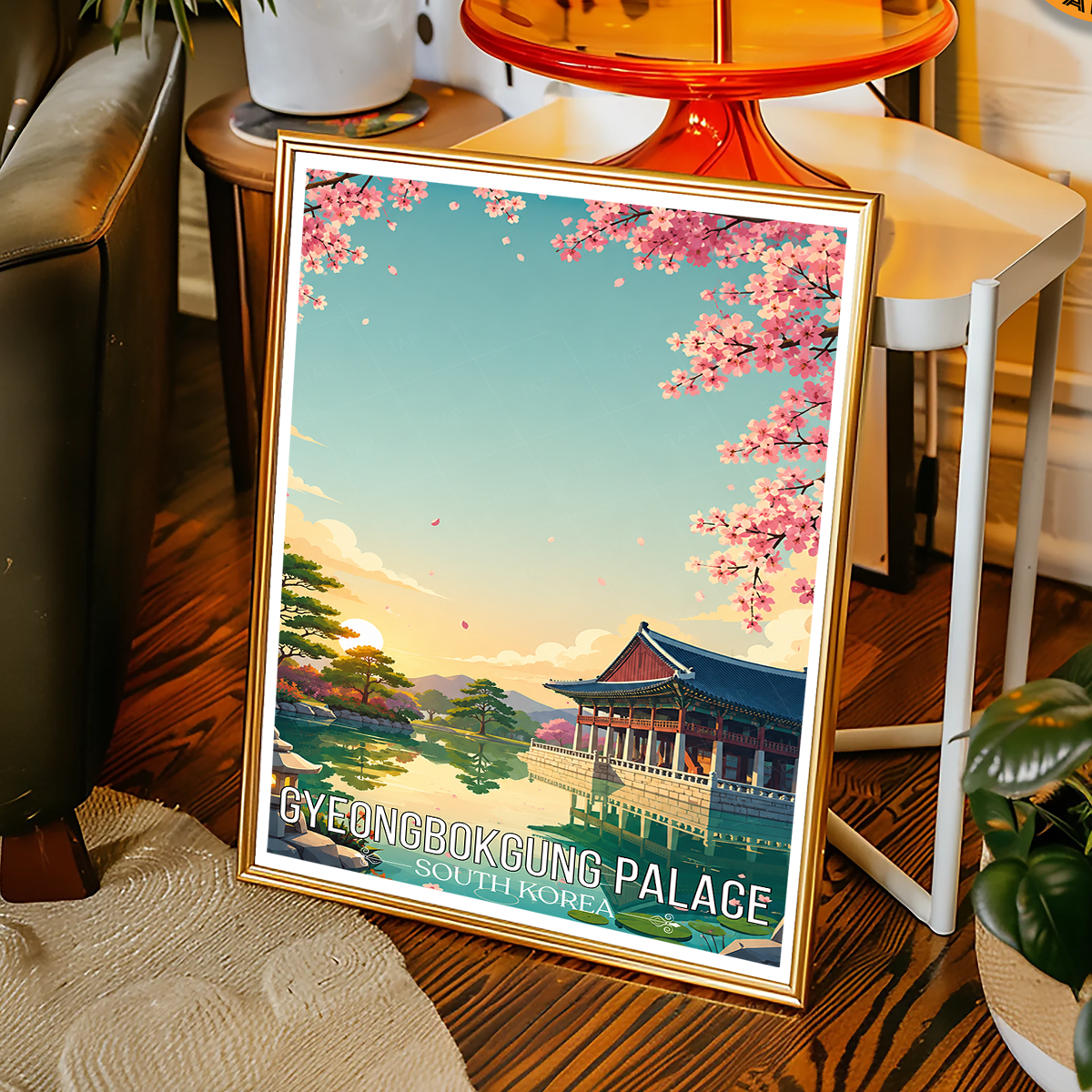 Gyeongbokgung Palace - South Korea - Travel Poster Print Modern Style Wall Art - Art Print - Travel Art Poster