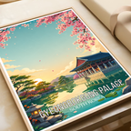 Gyeongbokgung Palace - South Korea - Travel Poster Print Modern Style Wall Art - Art Print - Travel Art Poster