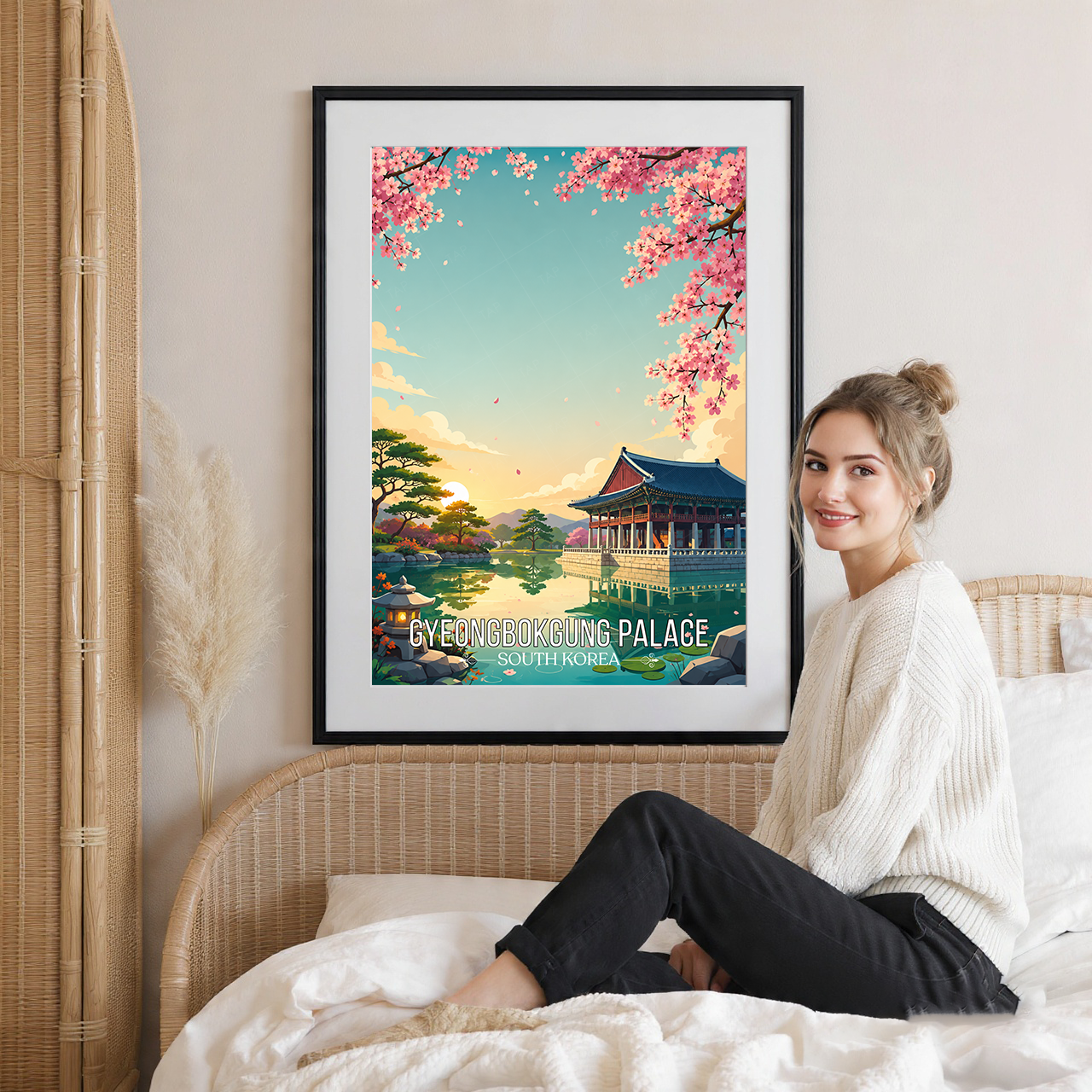 Gyeongbokgung Palace - South Korea - Travel Poster Print Modern Style Wall Art - Art Print - Travel Art Poster