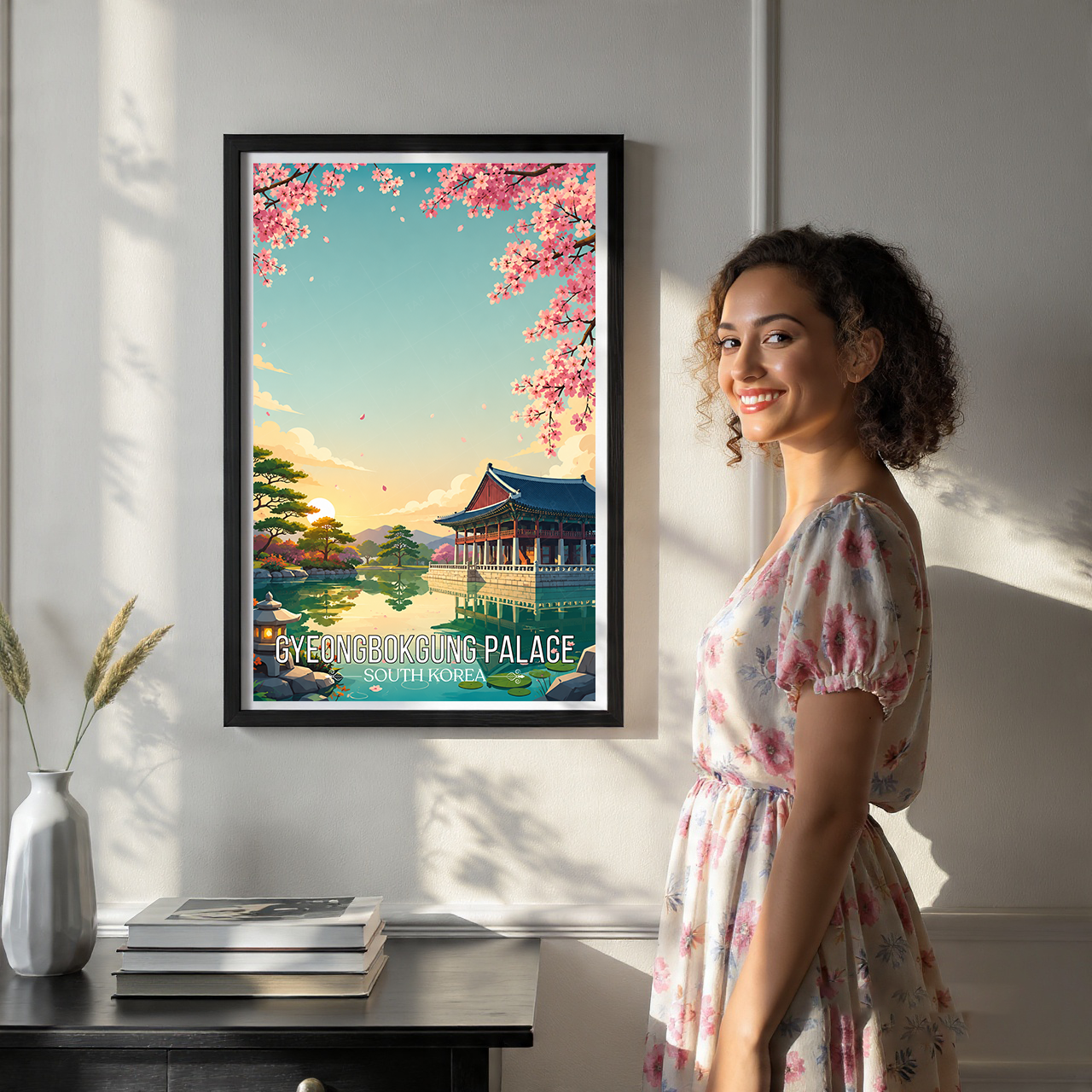 Gyeongbokgung Palace - South Korea - Travel Poster Print Modern Style Wall Art - Art Print - Travel Art Poster