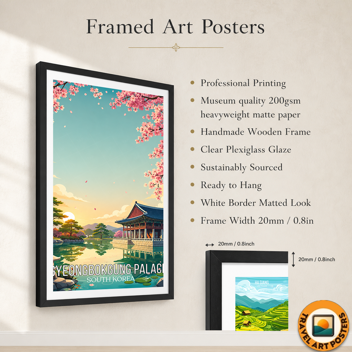 Gyeongbokgung Palace - South Korea - Travel Poster Print Modern Style Wall Art - Art Print - Travel Art Poster
