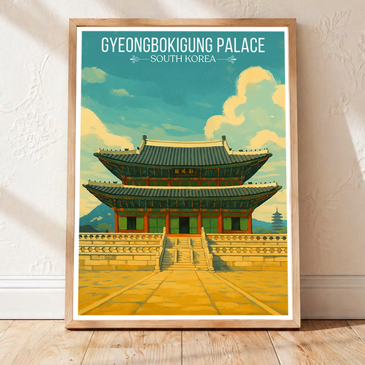 Gyeongbokgung Palace - South Korea - Travel Poster Print Modern Style Wall Art - Art Print - Travel Art Poster