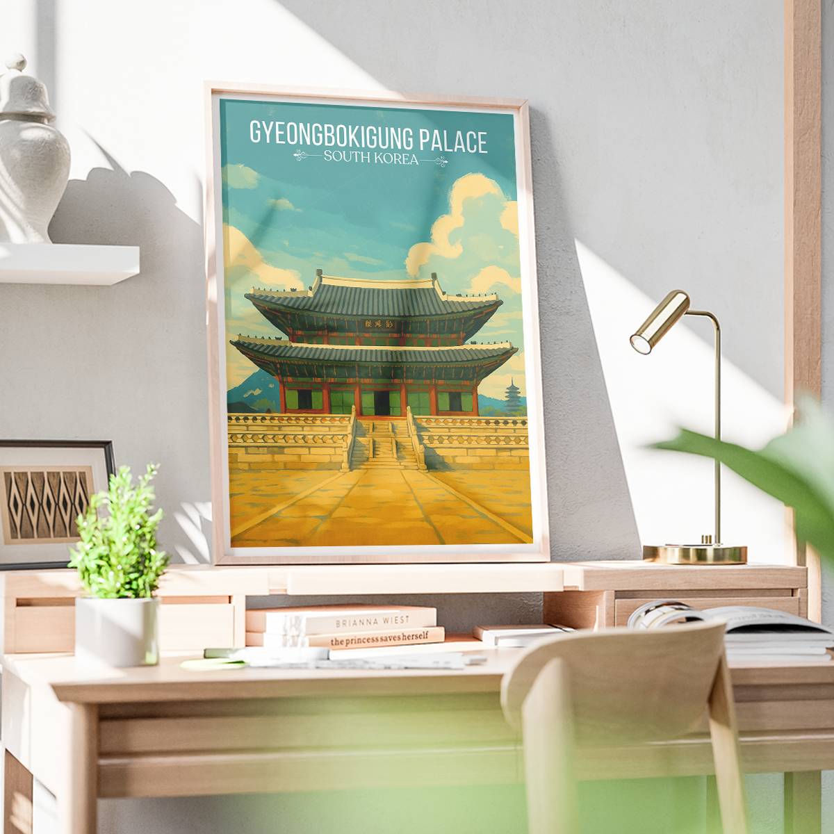 Gyeongbokgung Palace - South Korea - Travel Poster Print Modern Style Wall Art - Art Print - Travel Art Poster