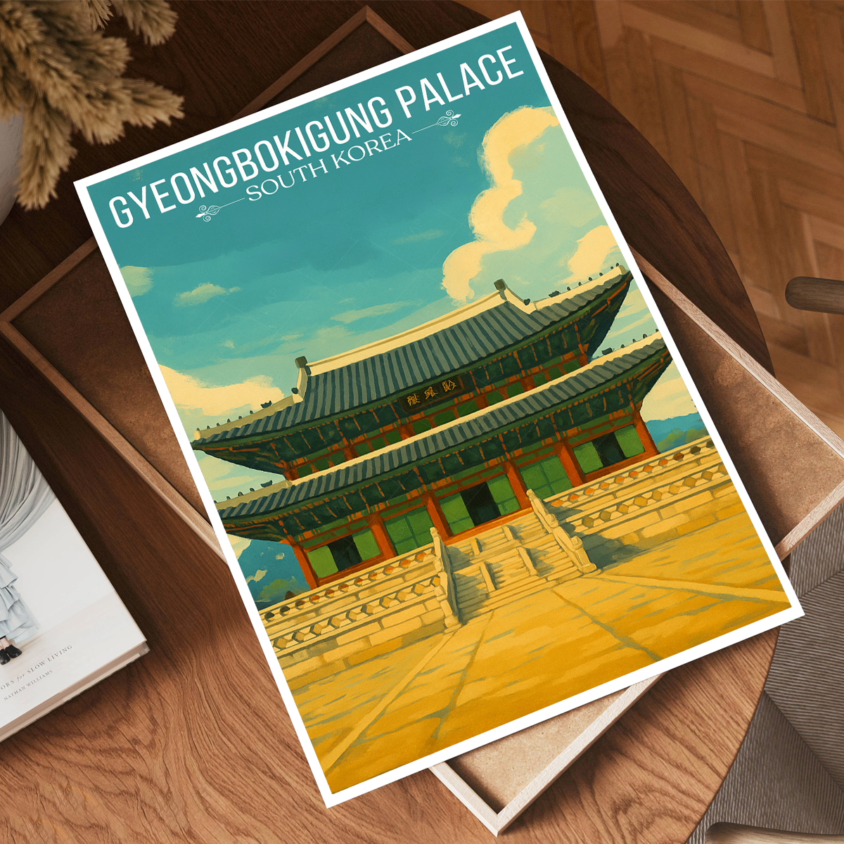 Gyeongbokgung Palace - South Korea - Travel Poster Print Modern Style Wall Art - Art Print - Travel Art Poster