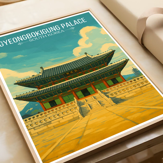 Gyeongbokgung Palace - South Korea - Travel Poster Print Modern Style Wall Art - Art Print - Travel Art Poster