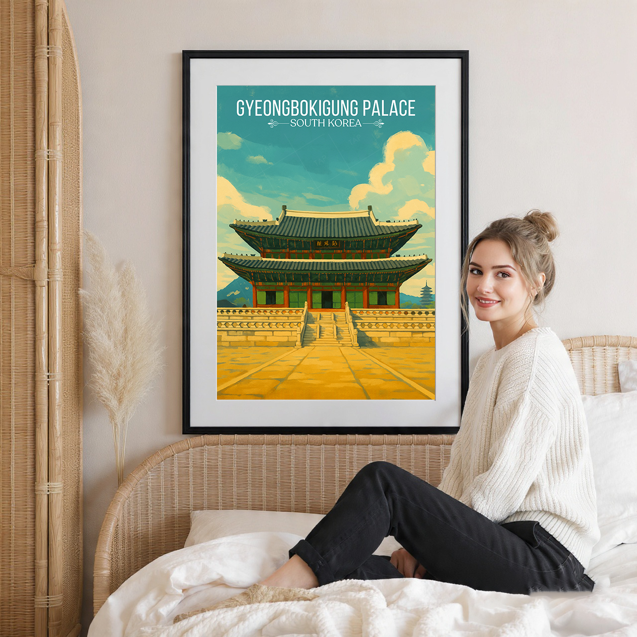 Gyeongbokgung Palace - South Korea - Travel Poster Print Modern Style Wall Art - Art Print - Travel Art Poster