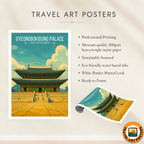 Gyeongbokgung Palace - South Korea - Travel Poster Print Modern Style Wall Art - Art Print - Travel Art Poster