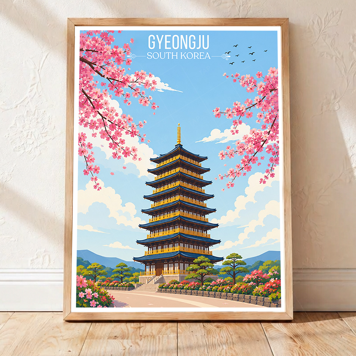 Gyeongju - South Korea - Travel Poster Print Modern Style Wall Art - Art Print - Travel Art Poster