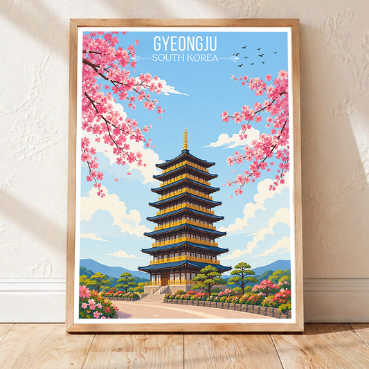 Gyeongju - South Korea - Travel Poster Print Modern Style Wall Art - Art Print - Travel Art Poster