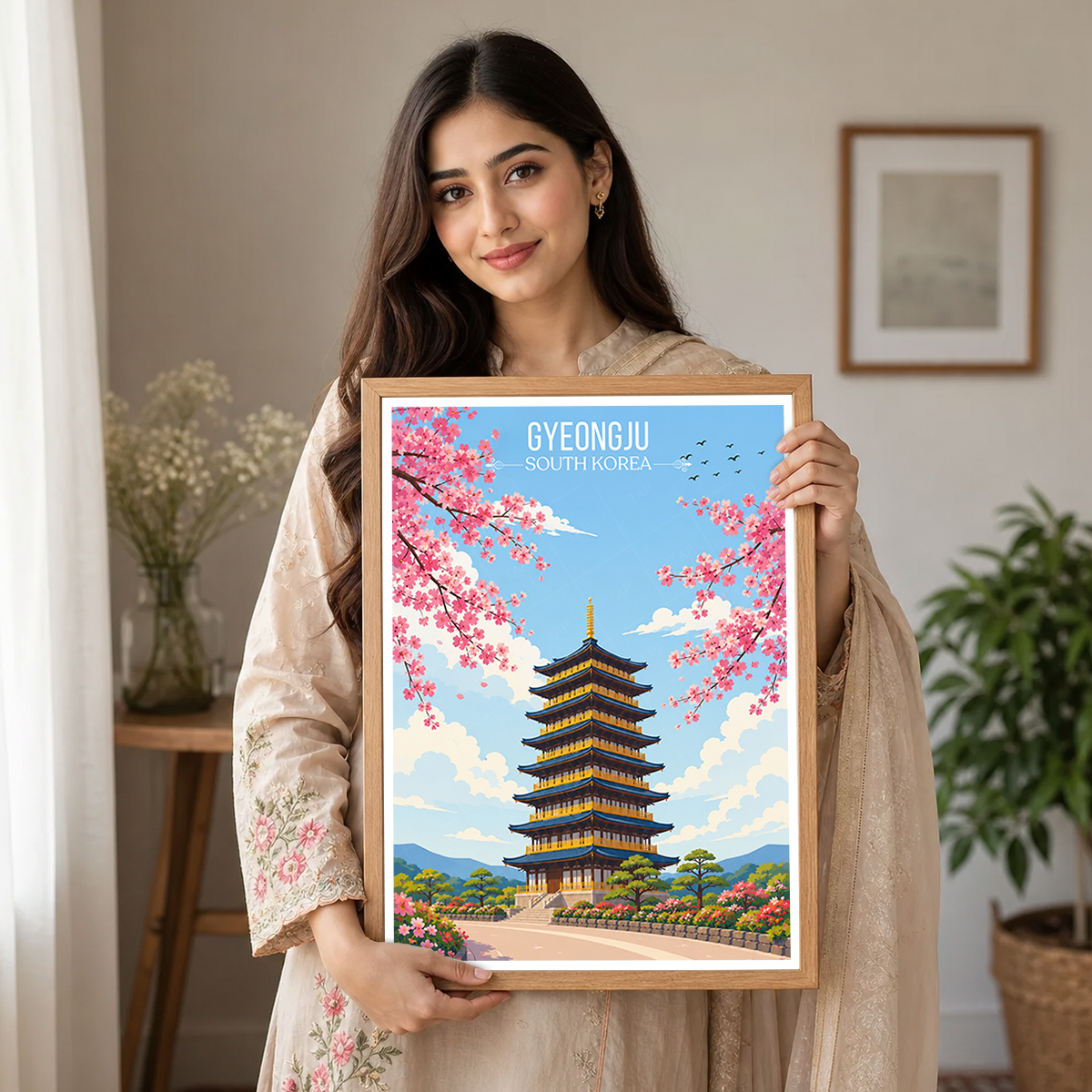 Gyeongju - South Korea - Travel Poster Print Modern Style Wall Art - Art Print - Travel Art Poster