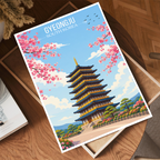 Gyeongju - South Korea - Travel Poster Print Modern Style Wall Art - Art Print - Travel Art Poster