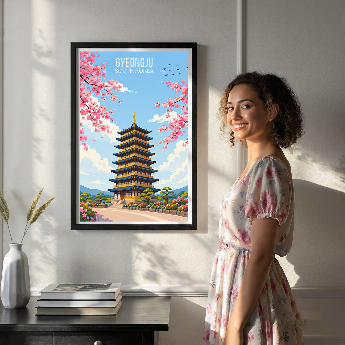 Gyeongju - South Korea - Travel Poster Print Modern Style Wall Art - Art Print - Travel Art Poster