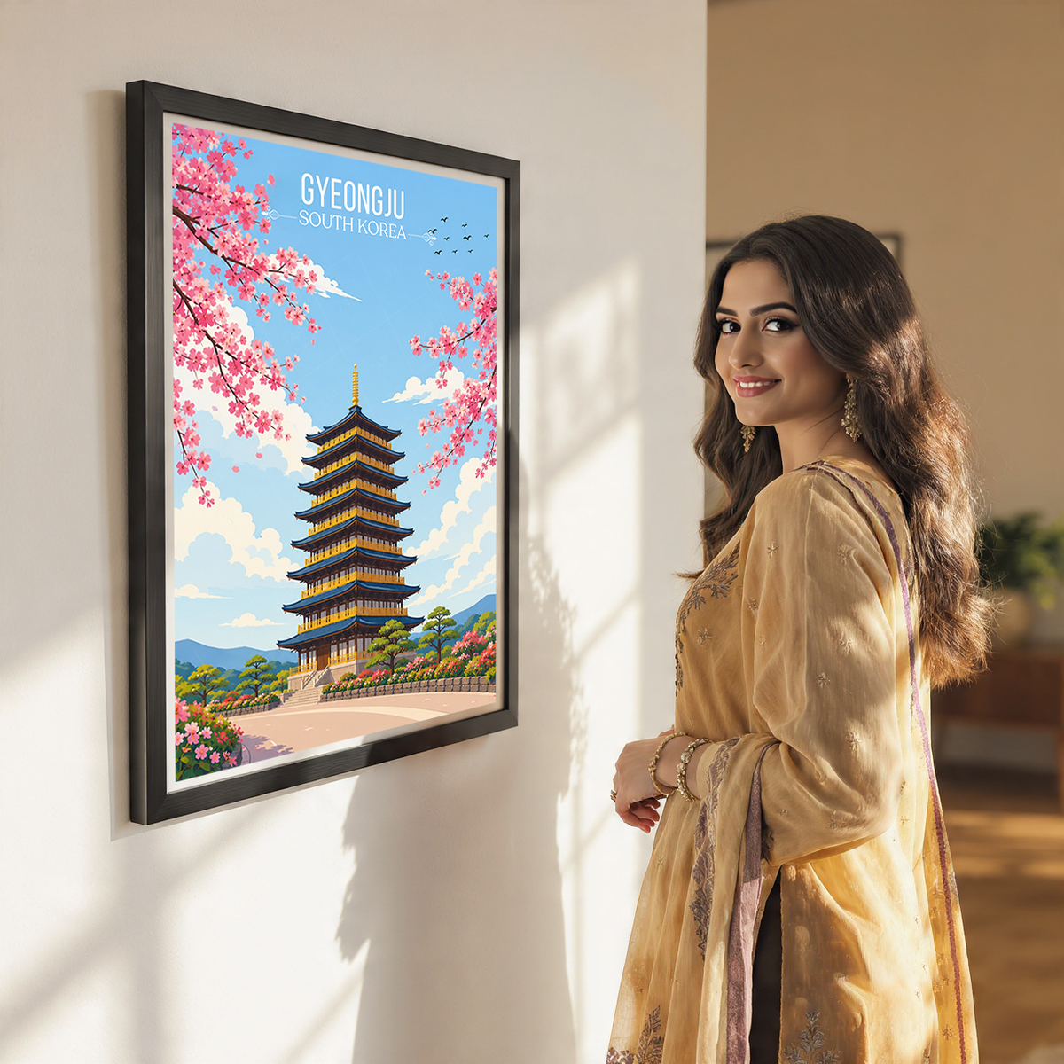 Gyeongju - South Korea - Travel Poster Print Modern Style Wall Art - Art Print - Travel Art Poster