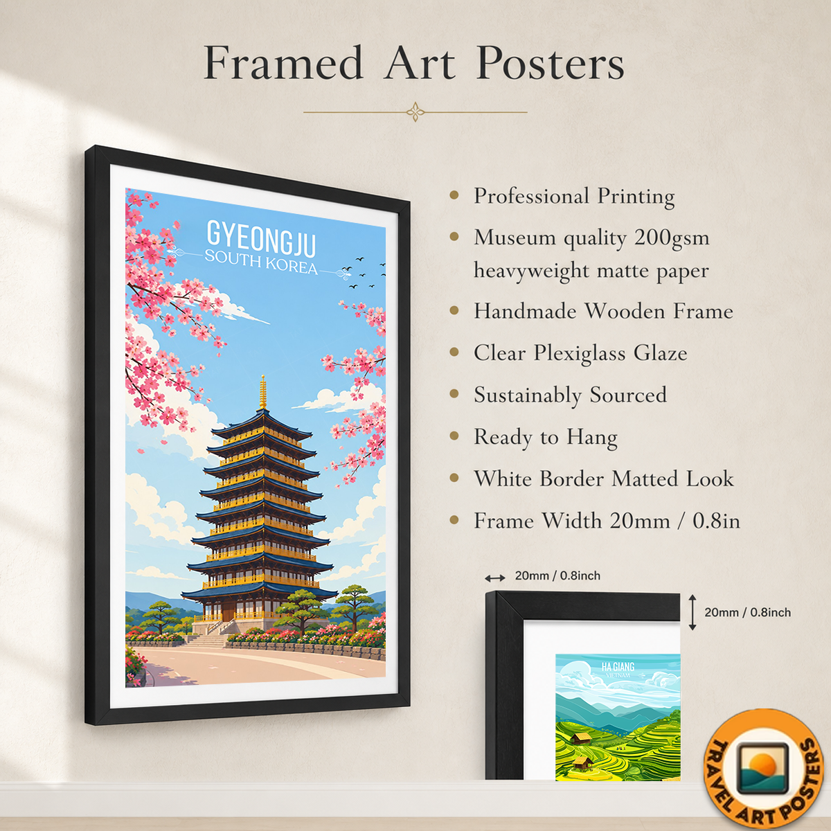 Gyeongju - South Korea - Travel Poster Print Modern Style Wall Art - Art Print - Travel Art Poster