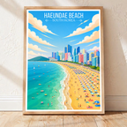 Haeundae Beach - South Korea - Travel Poster Print Modern Style Wall Art - Art Print - Travel Art Poster