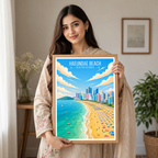 Haeundae Beach - South Korea - Travel Poster Print Modern Style Wall Art - Art Print - Travel Art Poster